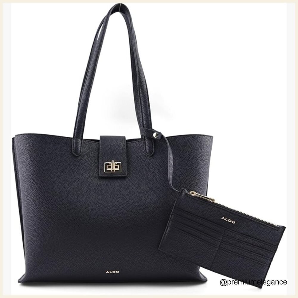 Medium Synthetic Tote Bag with Shoulder Strap and Zipper Closure